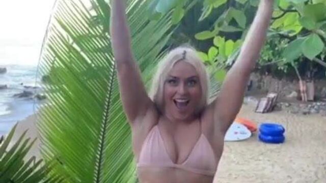 Lindsey Vonn in a bikini.