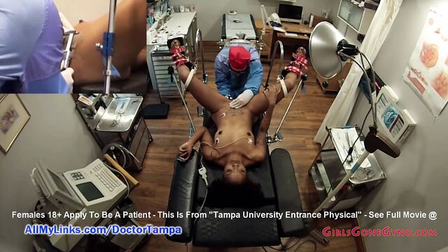 Lotus lains’ new student gyno exam by doctor from tampa on cam