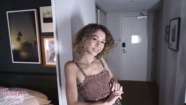 Babysitter Allie takes her bosses cum in her tight pussy