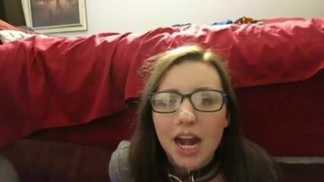 Submissive collared facial