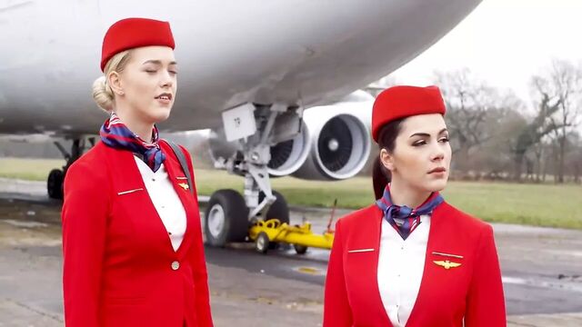 Hostes SEX FUCK NYLONS stockings High Heels flight attendant