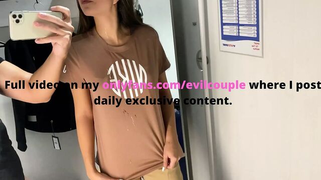 I TOOK A LABELED T-SHIRT AND MADE HIM CUM ON IT - CHANGING ROOM