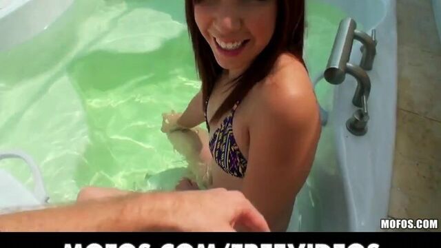 Latina Sex Tapes - HOT teen slides her bikini to the side