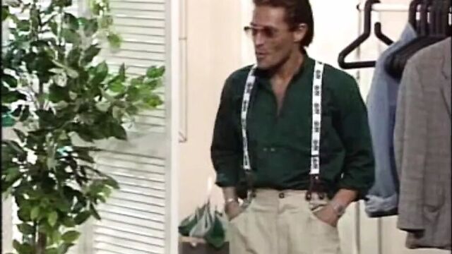 Blonde in stockings and high heels seduced to have group sex