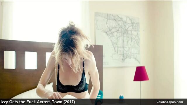 MacKenzie Davis topless and black lingerie movie scenes