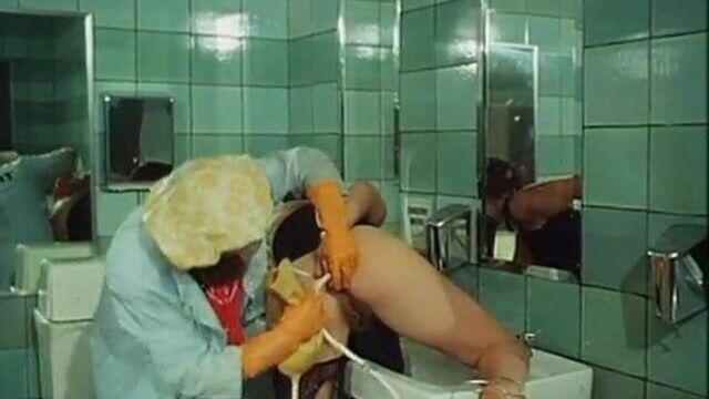 Classic Enema in Club's Bathroom