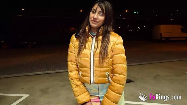 19 years old Laitina and her PUBLIC EXPLOTIS at night!