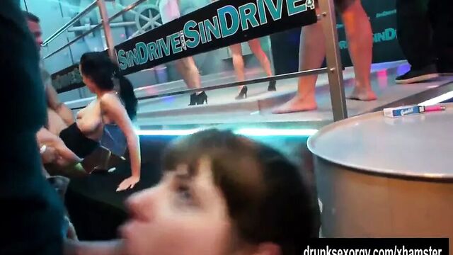 Pornstar clubbers dancing and fucking in public