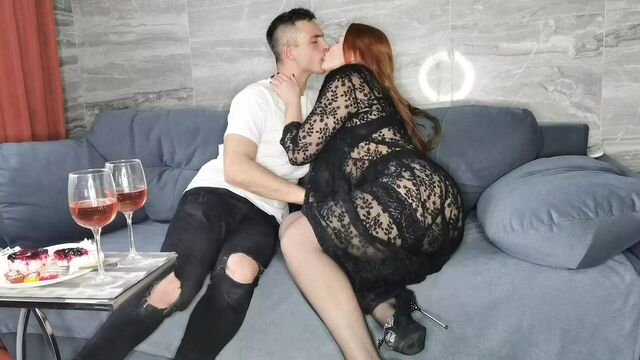 STEPMOTHER SUCKED HER STEPSON'S DICK AND FUCKED HIM GOOD