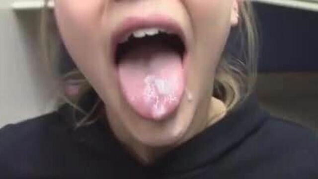 Young slut sucks cock in middle of store