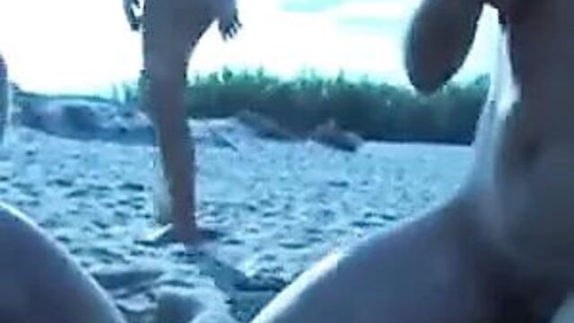 Horny Wife Has Nude Beach Gangbang