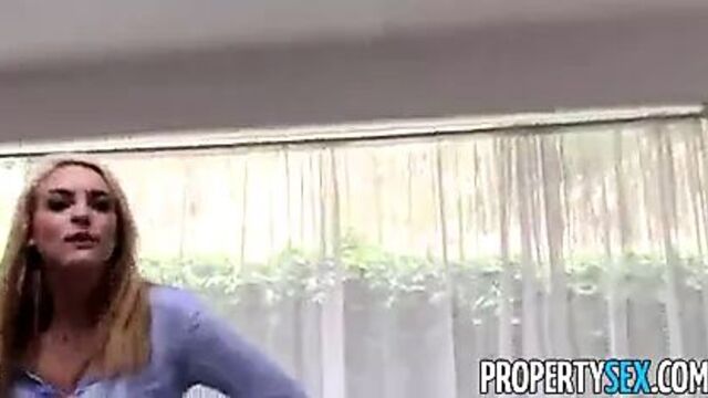 PropertySex - Stunning blonde realtor fucks client homemade