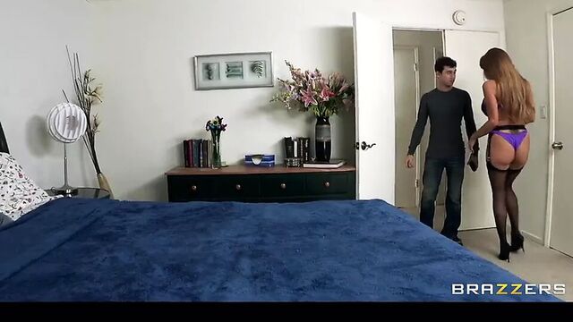 HOT big-tit redhead MILF slut saleswoman fucks client's dick