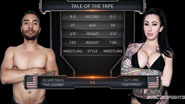 Nude Fight As Lily Lane Wrestles Oliver Davis And Is Fucked