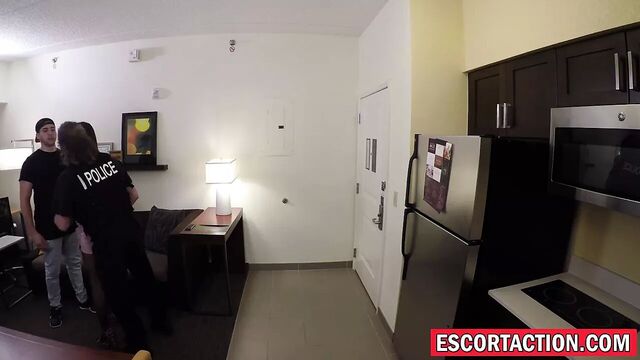 Escort slut Ashley Adams handcuffed and slammed hard