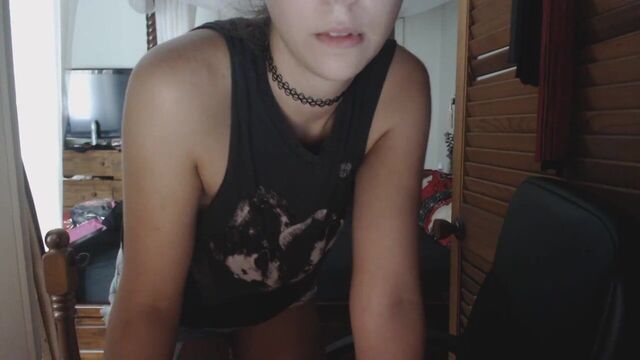 Cute Girl Strips to Panties on Webcam