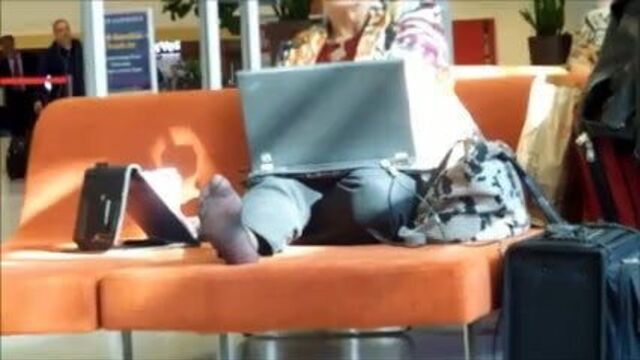 Caught filming their feet