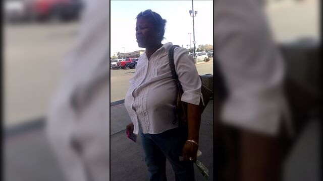 Huge tits in front of Walmart